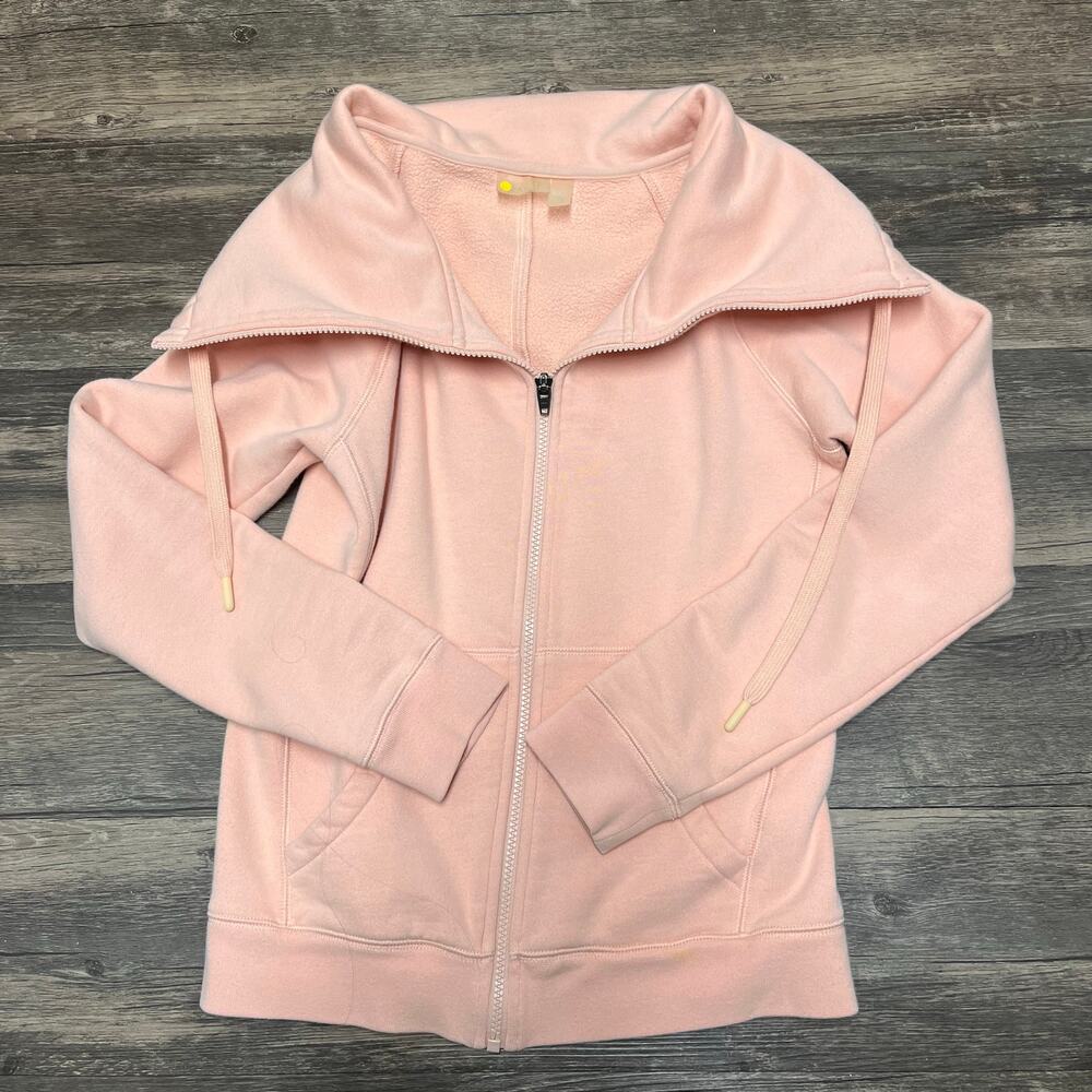 Zella Pink Funnel Neck Zip Hoodie Fleece Athleisure Scuba XXS Cozy Loungewear - Picture 4 of 8